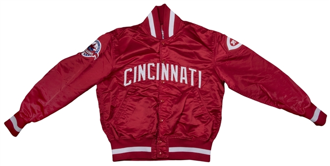 1988 Barry Larkin Game Used Cincinnati Reds Jacket with All Star Game Patch – 2nd Year Rare Jacket 